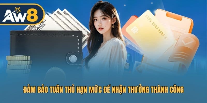 Đảm bảo tuân thủ hạn mức để nhận thưởng thành công
