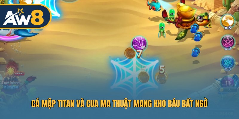 Đối đầu cá Mập Titan và Cua Ma Thuật, thử thách kịch tính
