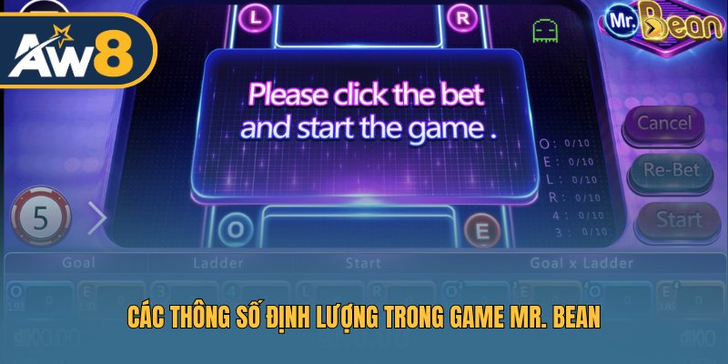 Các thông số định lượng trong game Mr. Bean