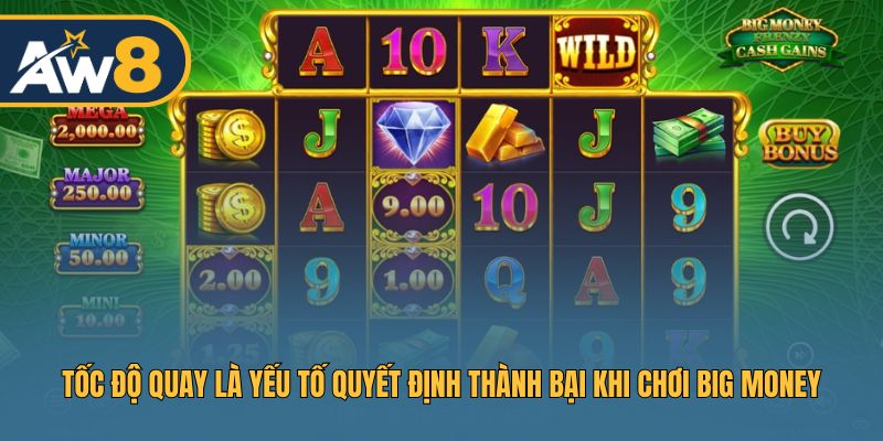 Tốc độ quay là yếu tố quyết định thành bại khi chơi Big Money