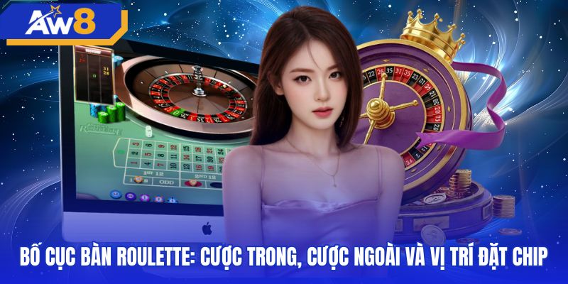 Vị trí đặt chip cược trong cùng cược ngoài roulette