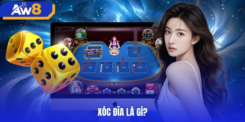 Dụng cụ xóc đĩa cùng bốn quân vị hai màu đỏ trắng